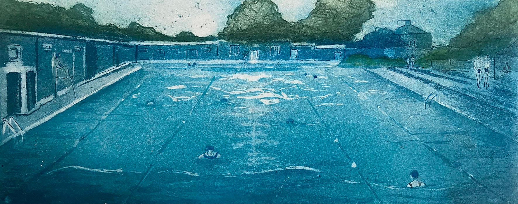 Evening swim, Brockwell Lido