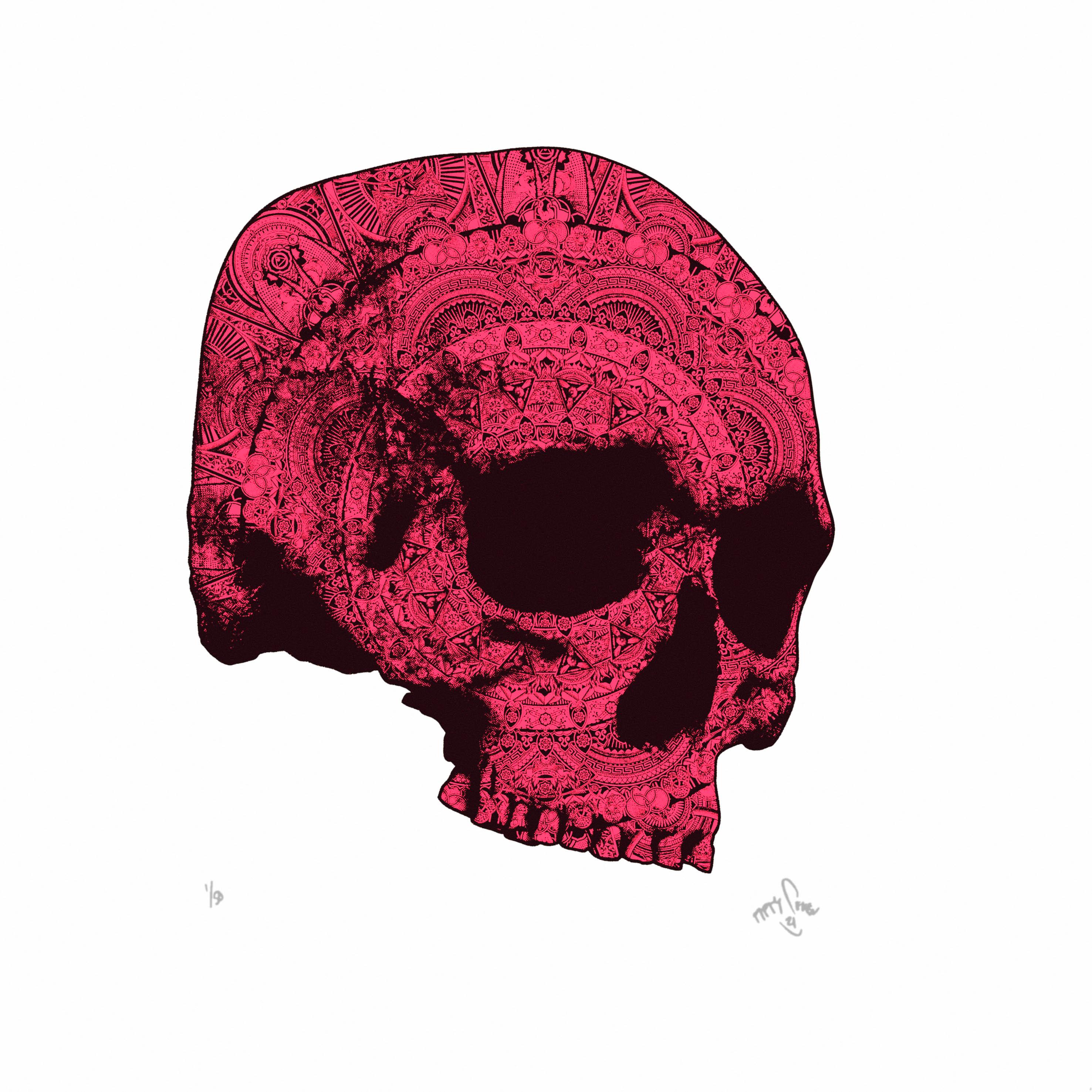Neon pink skull